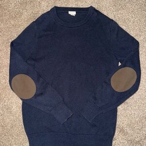 Crewcuts Navy Sweater with Brown Elbow Patches